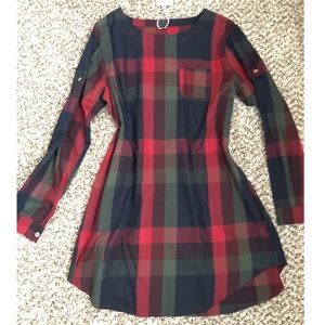 Long Sleeve Plaid Dress